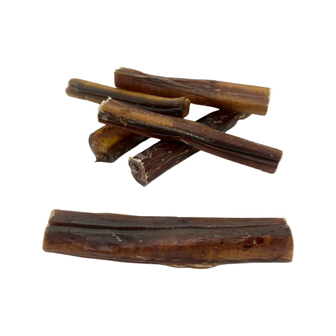 large natural beef bully sticks tough chewer transparent background