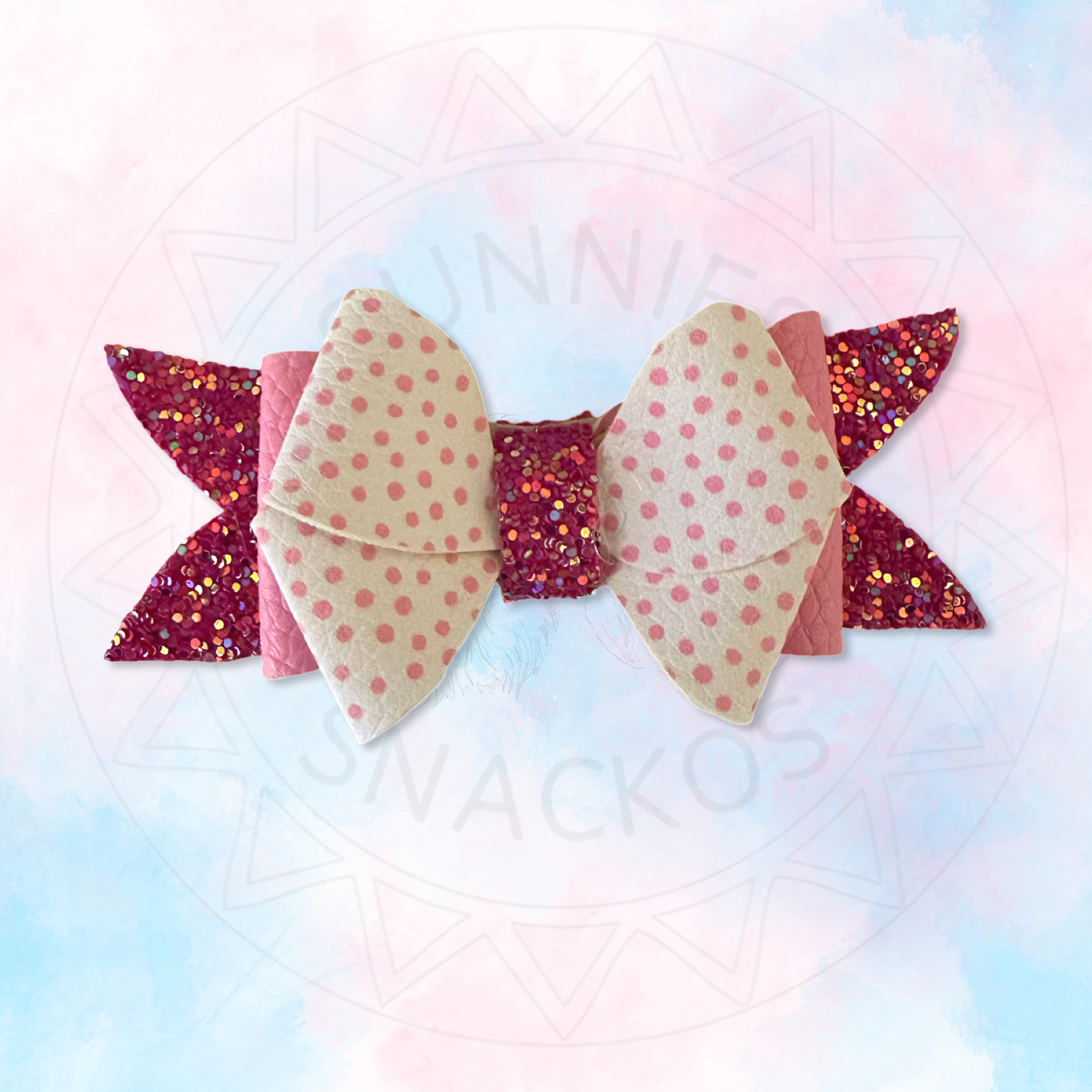 Pink Polka Fur Bow