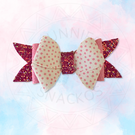 Pink Polka Fur Bow